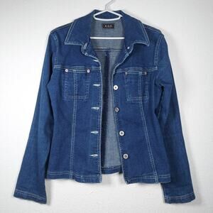 Agolde Denim Blue Jean Shirt A.G.E. A Gold E Button Front Pockets Size Small